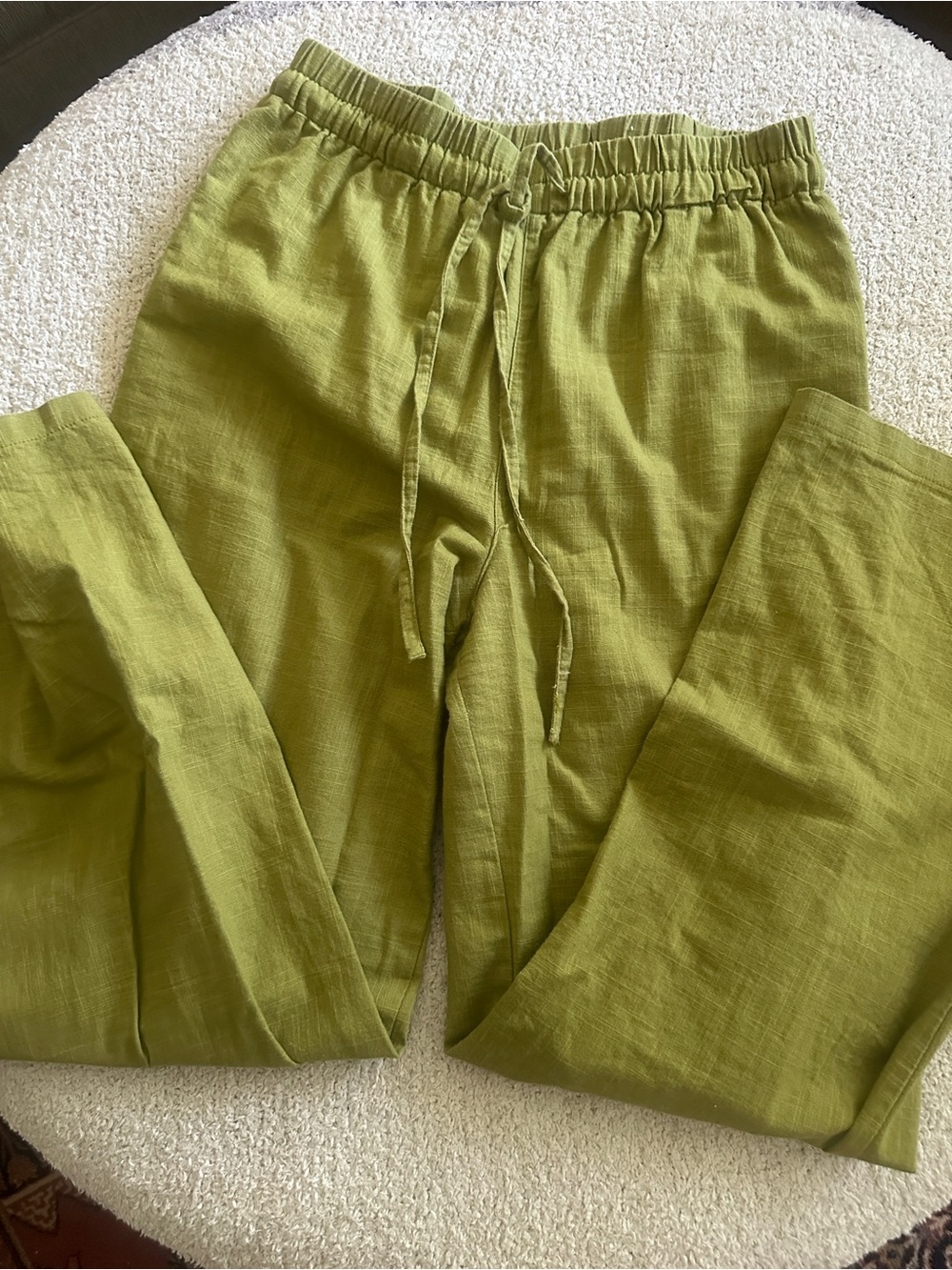 ASOS Olive Green Drawstring Linen Joggers
